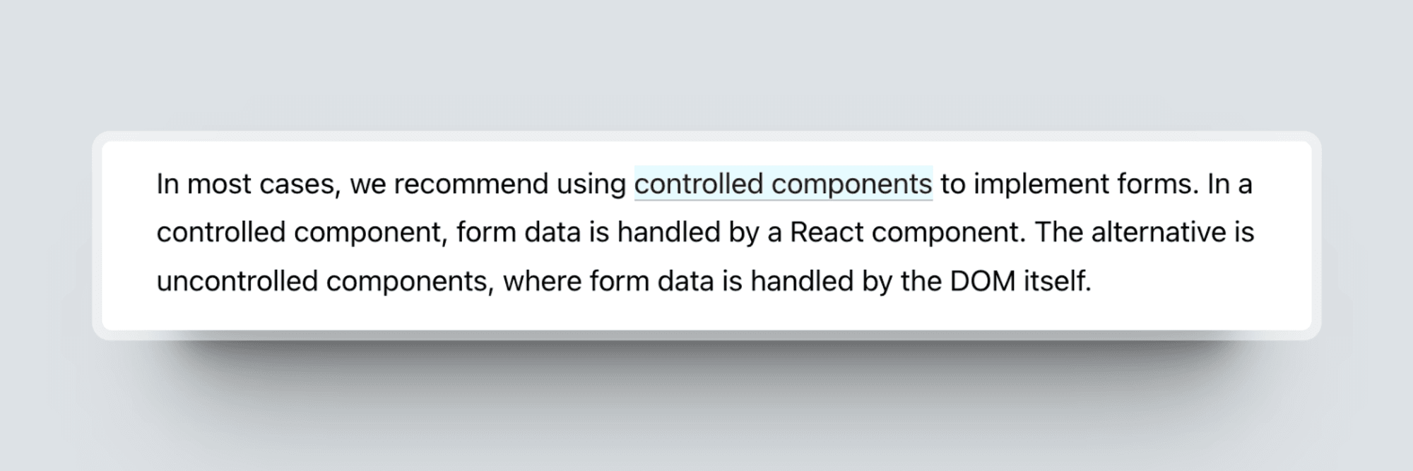 Controlled components screenshot